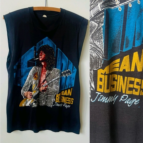 Vintage Jimmy Page Shirt 1980’s Jimmy Page LED Zeppelin Shirt 80’s The Firm - Picture 1 of 9